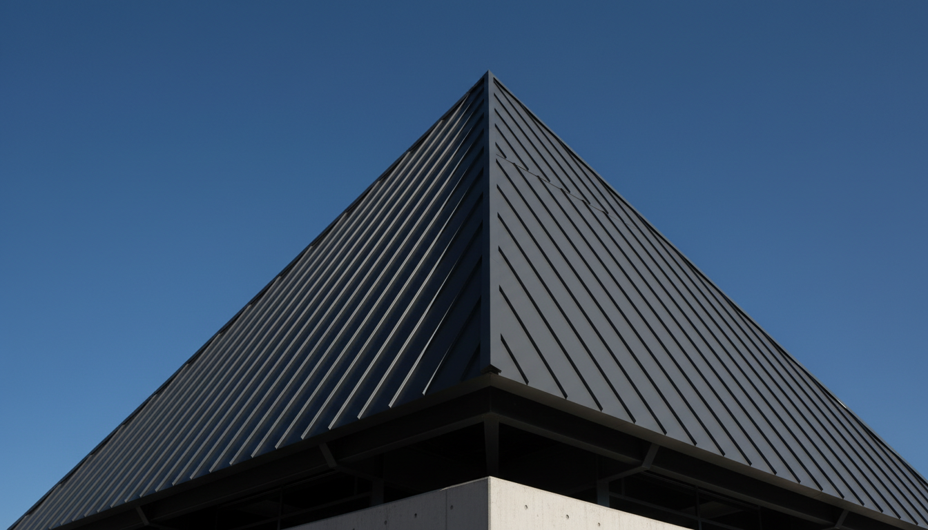 Metal roofing close-up